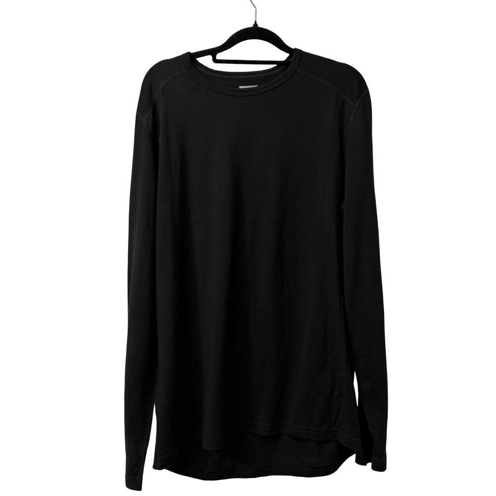 Icebreaker Merino Shirt Mens L Black Long Sleeve 200 Bodyfit Baselayer Wool
